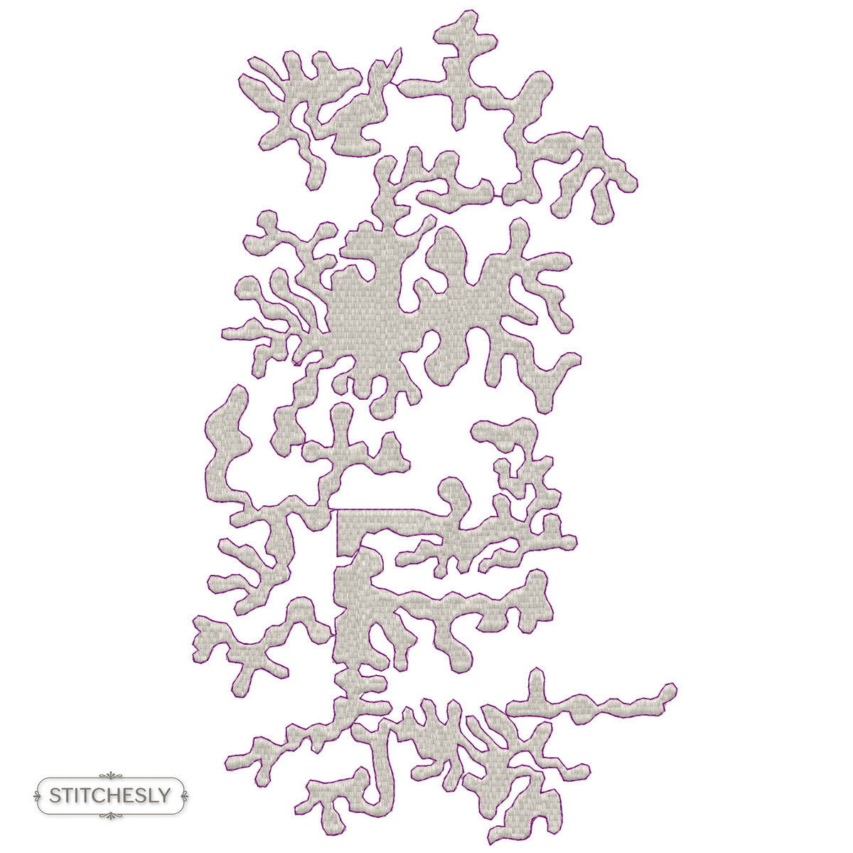 Abstract Coral Fill Pattern machine embroidery design preview