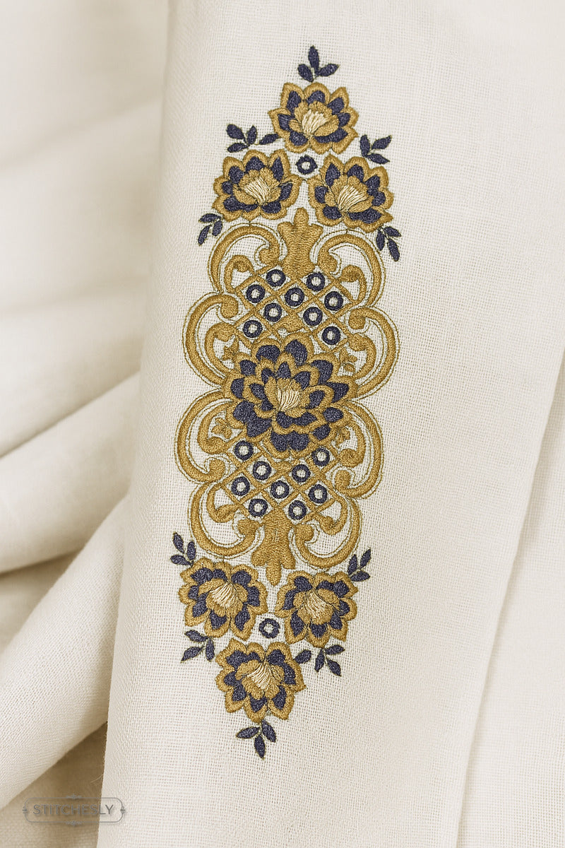 Baroque Floral Medallion Panel machine embroidery design preview