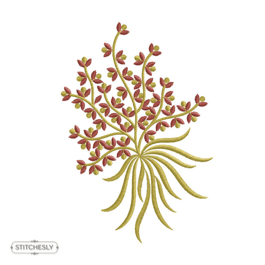 Berry Botanical Spray machine embroidery design preview
