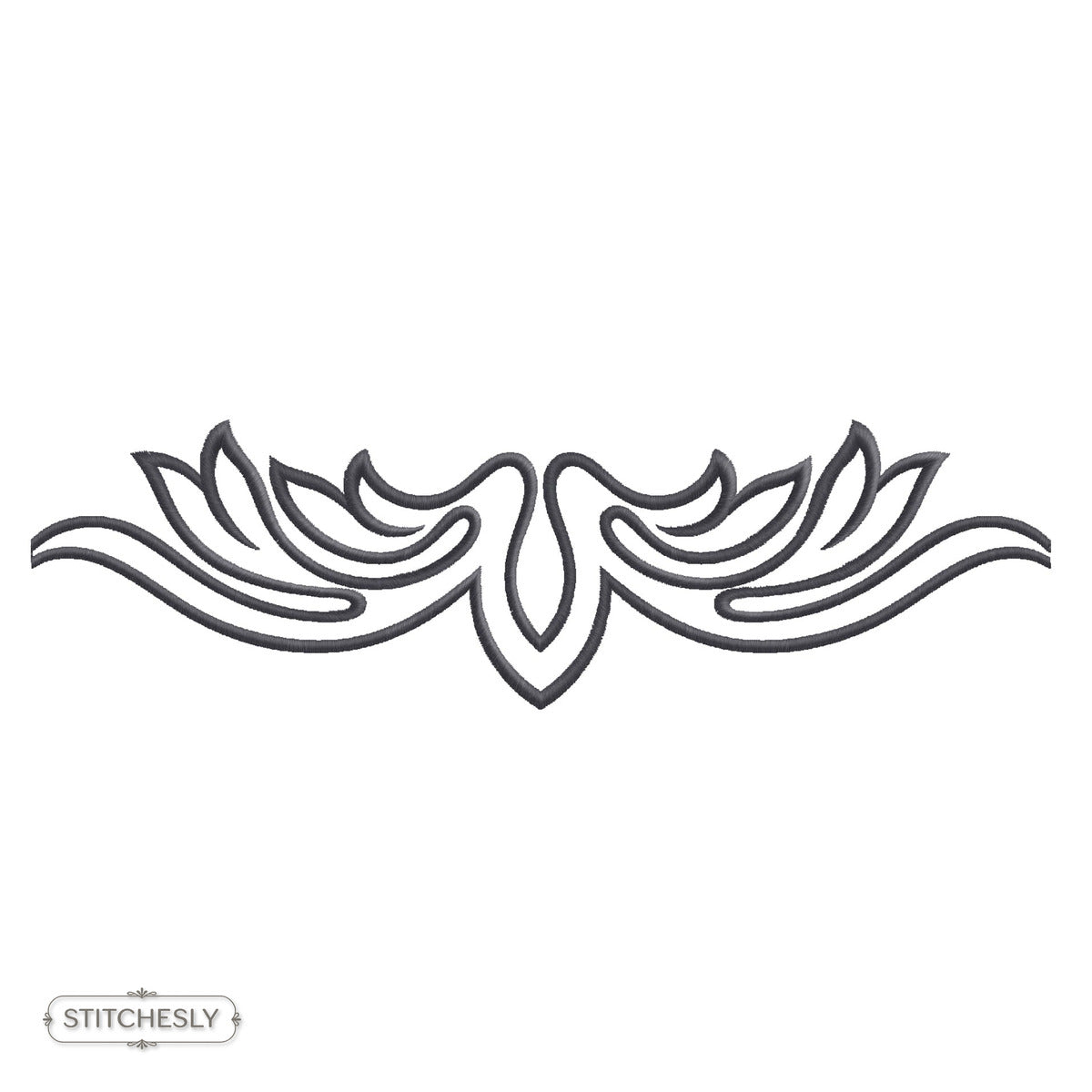 Black Art Deco Scroll Border machine embroidery design preview
