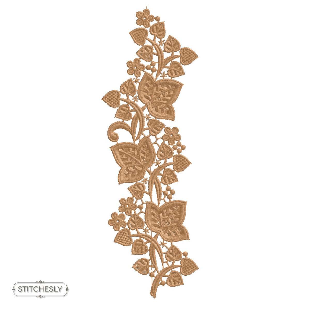 Copper Rose Floral Border machine embroidery design preview