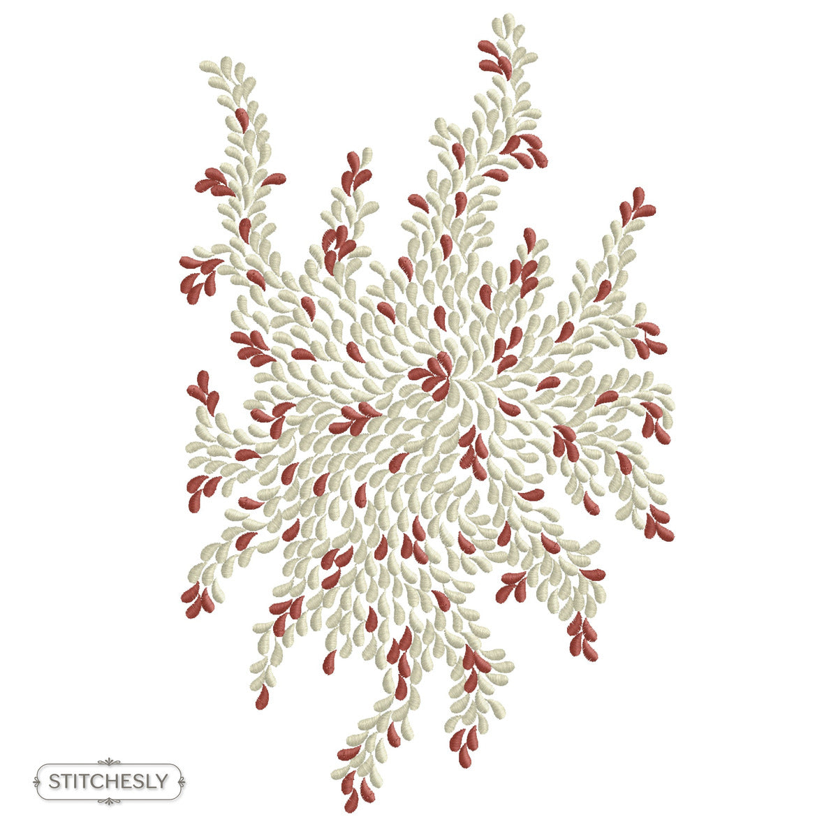 Coral Blossom Fill Pattern machine embroidery design preview