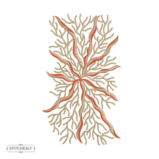 Coral Branch Fill Pattern machine embroidery design preview