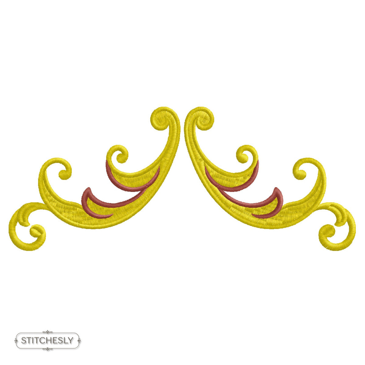 Golden Scroll Border machine embroidery design preview