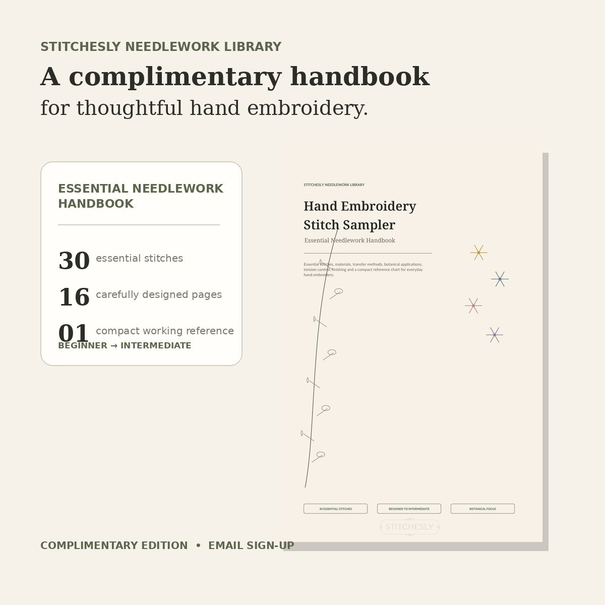 Free Hand Embroidery Stitch Sampler - Essential Needlework Handbook