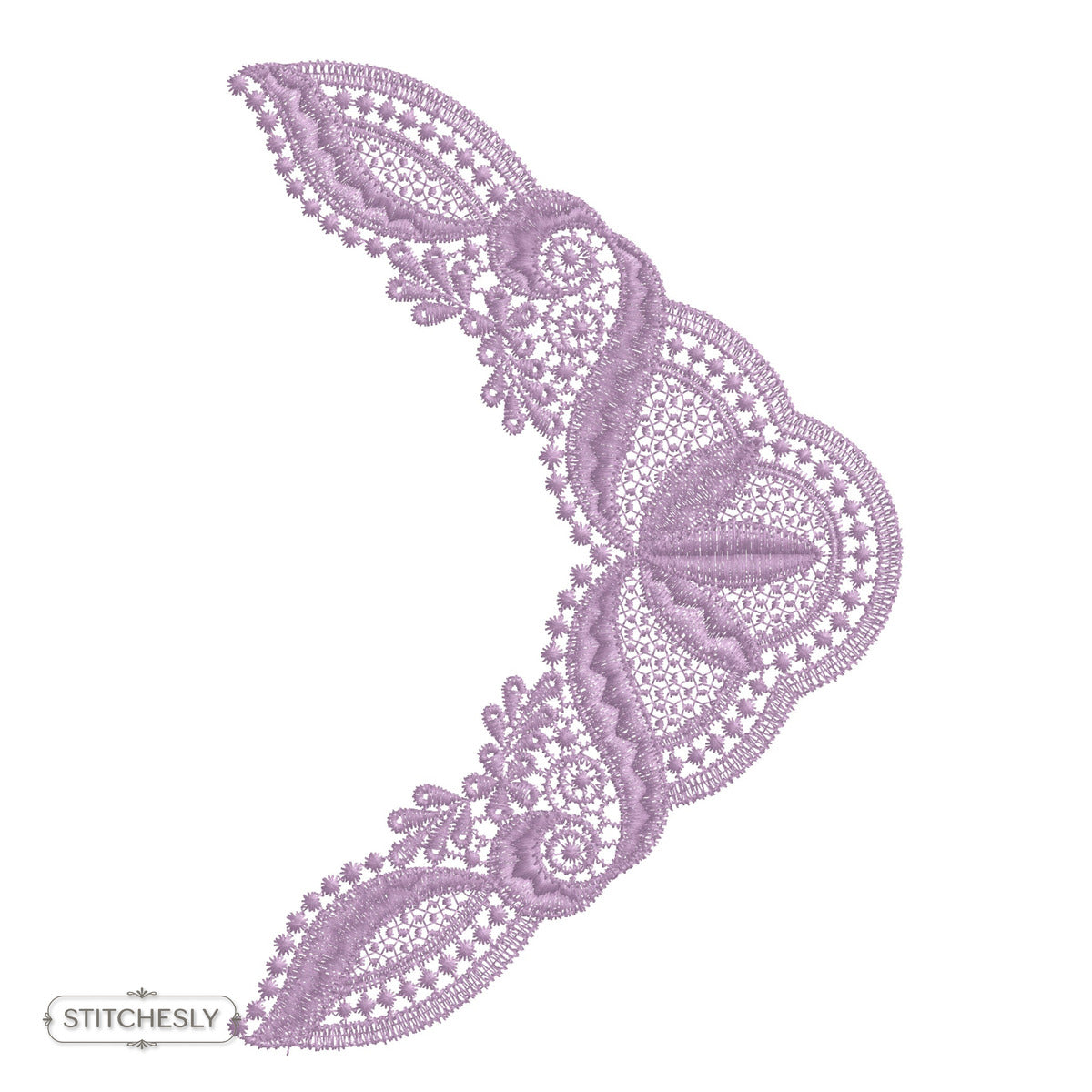 Lavender Lace Neckline machine embroidery design preview