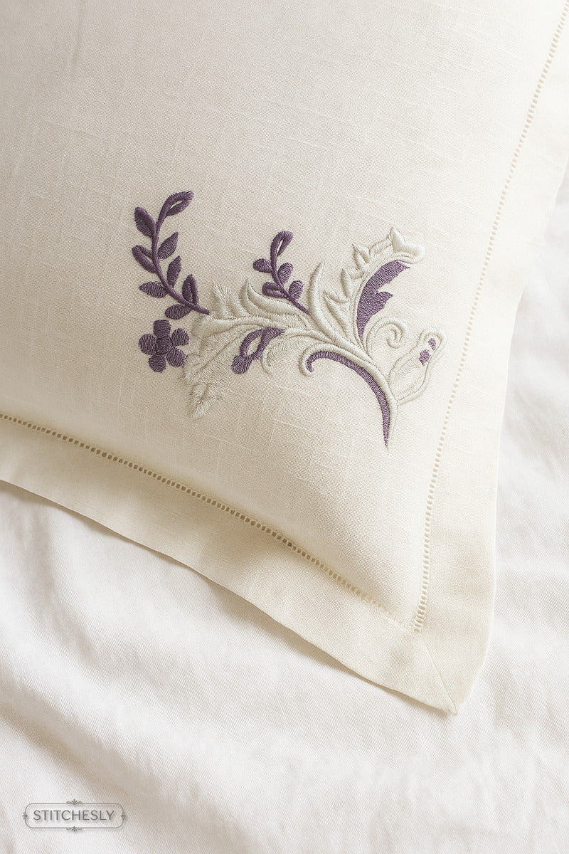 Lavender Scroll Floral Machine Embroidery Set machine embroidery design preview
