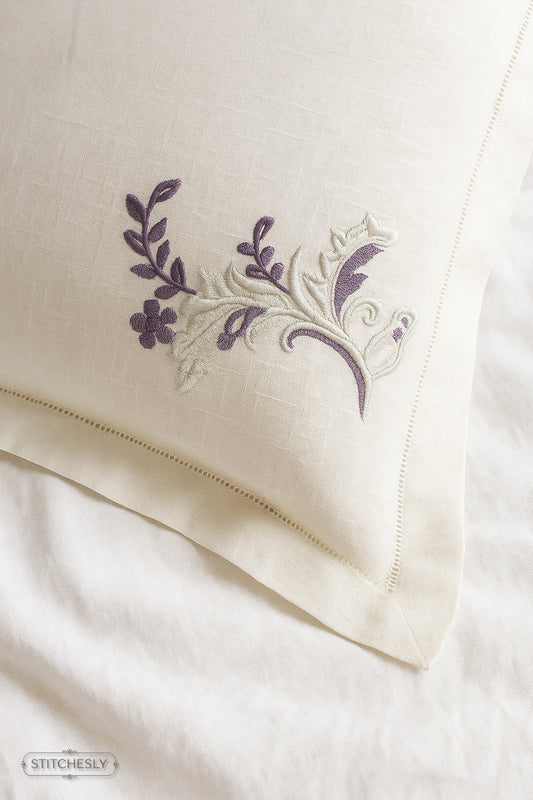 Lavender Scroll Floral Machine Embroidery Set machine embroidery design preview