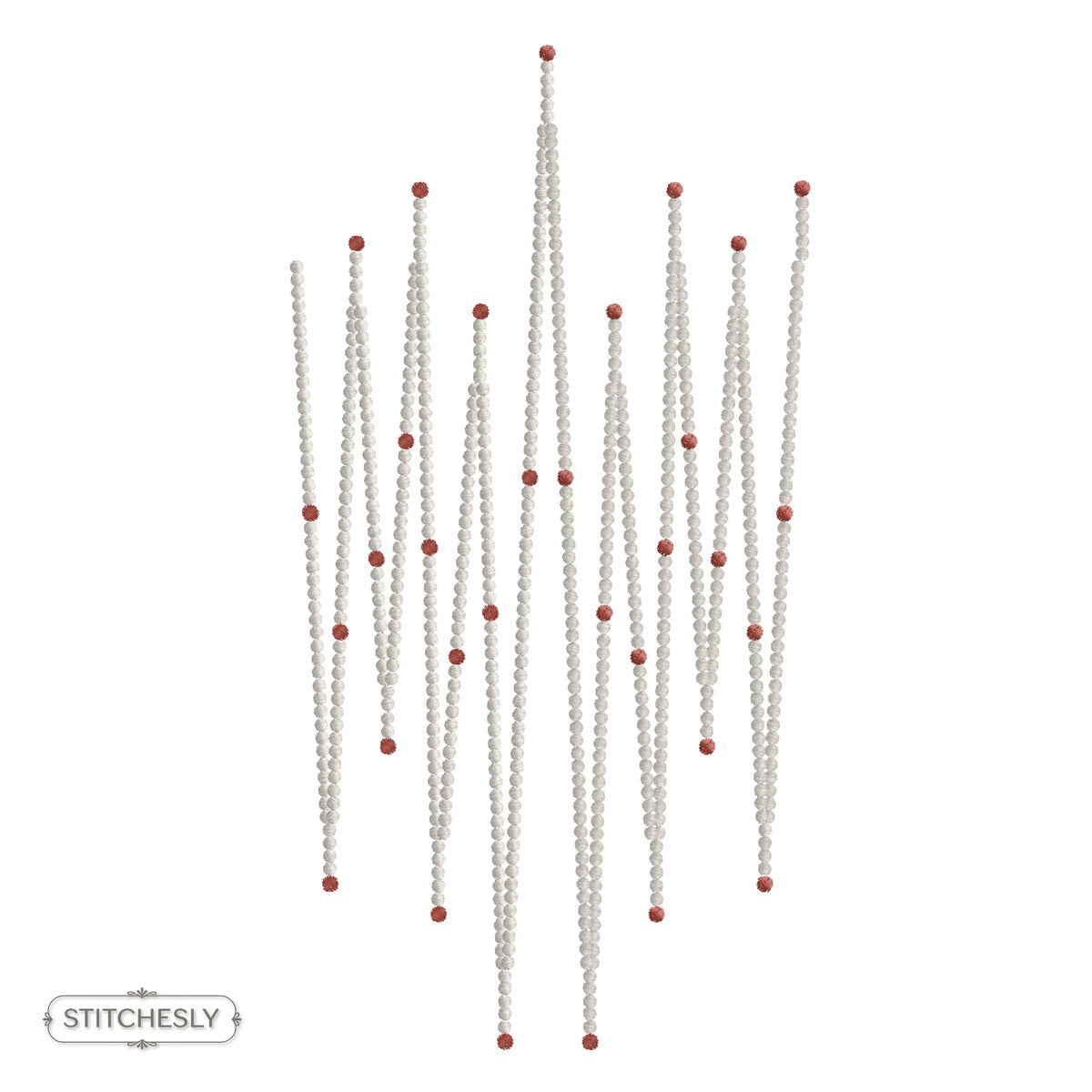 Linear Beaded Wave Fill machine embroidery design preview