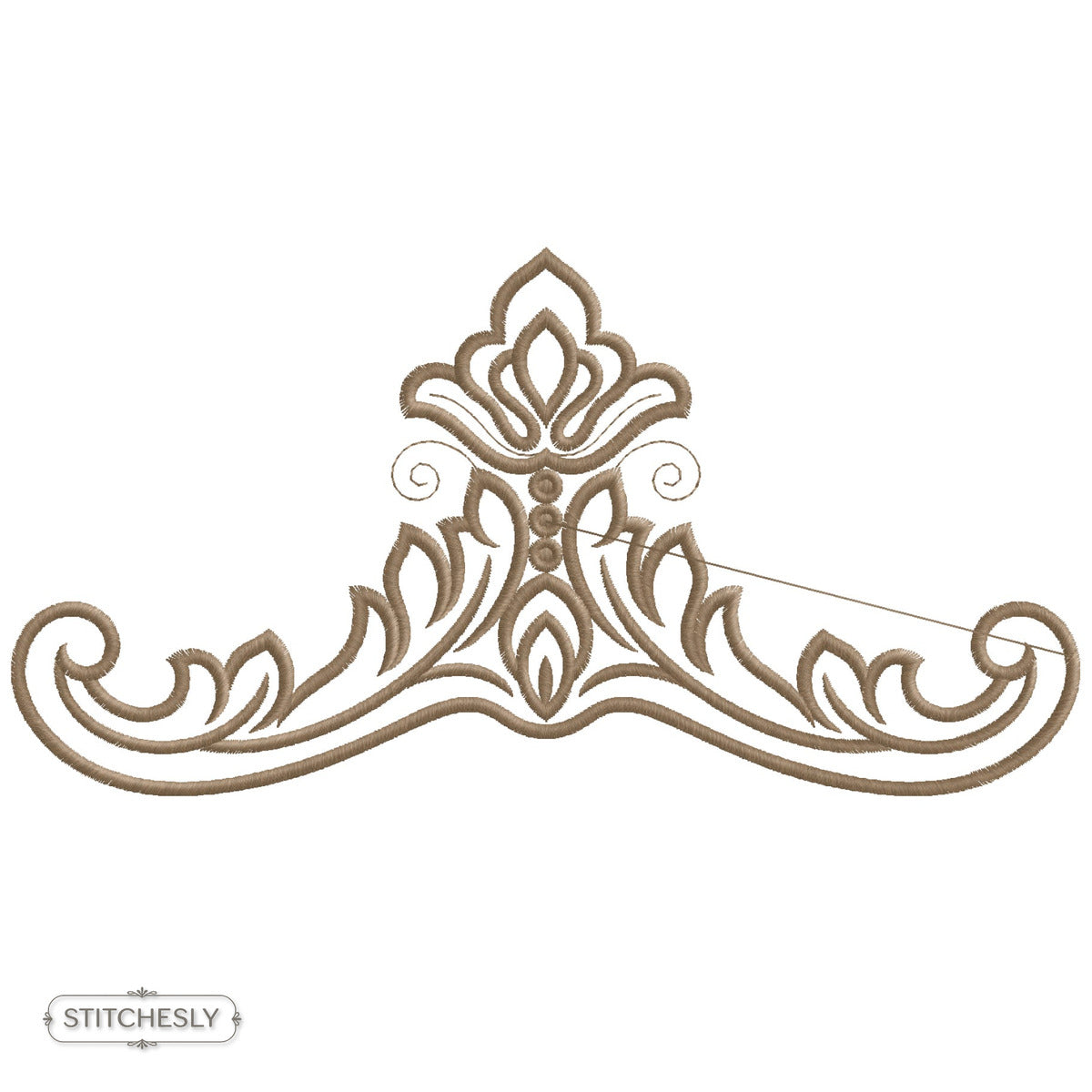 Minimal Ornamental Scroll Border machine embroidery design preview