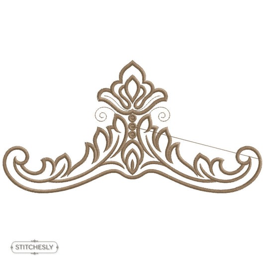 Minimal Ornamental Scroll Border machine embroidery design preview