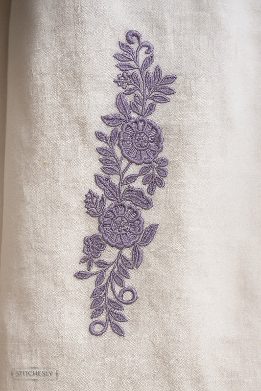Purple Rose Floral Border machine embroidery design preview