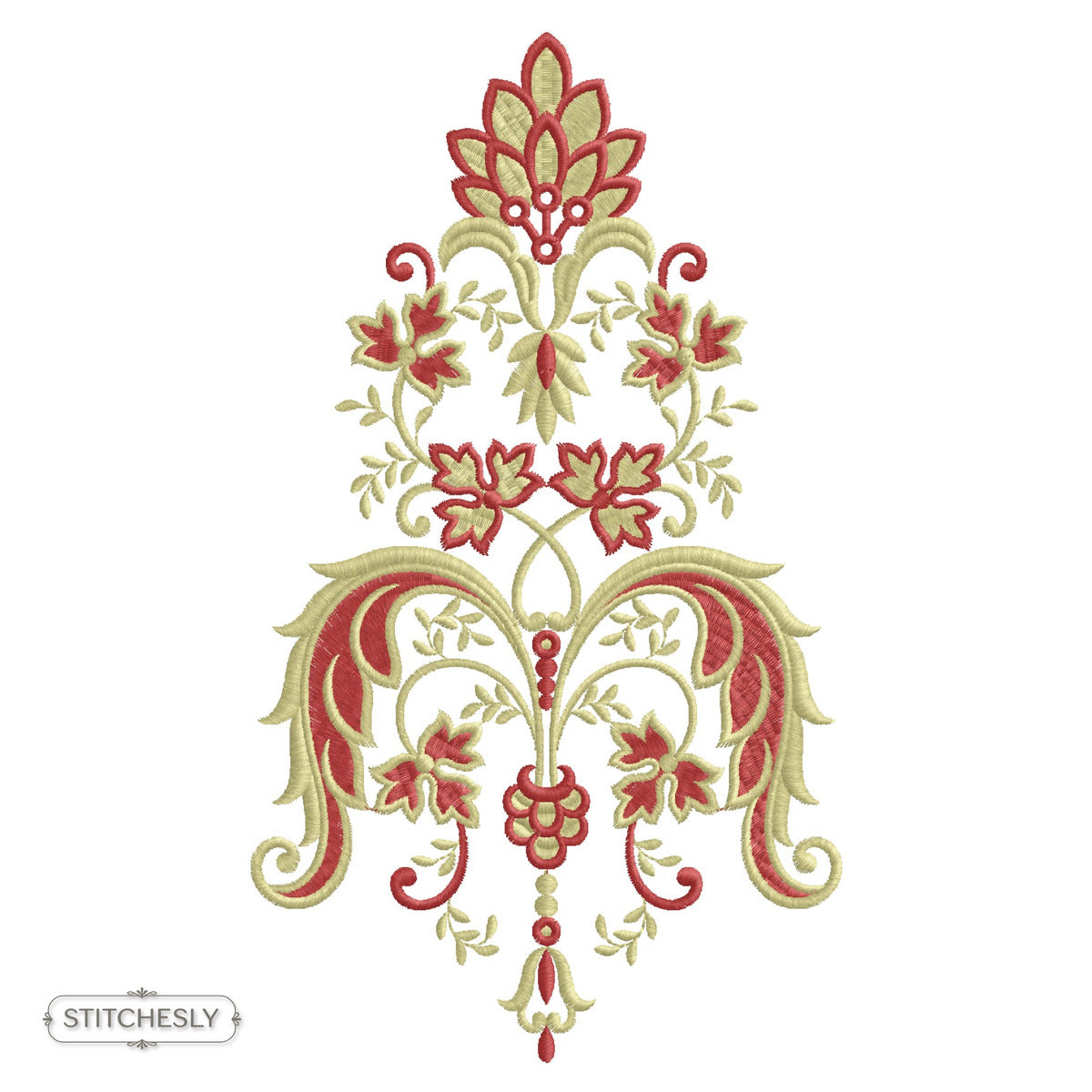 Regal Floral Crest machine embroidery design preview