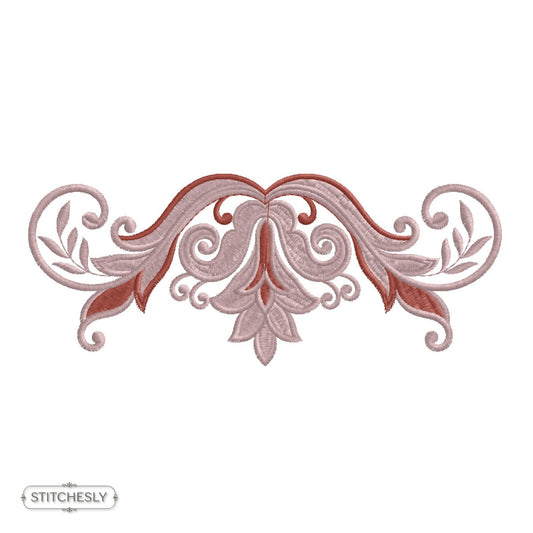 Rosewood Scroll Border machine embroidery design preview