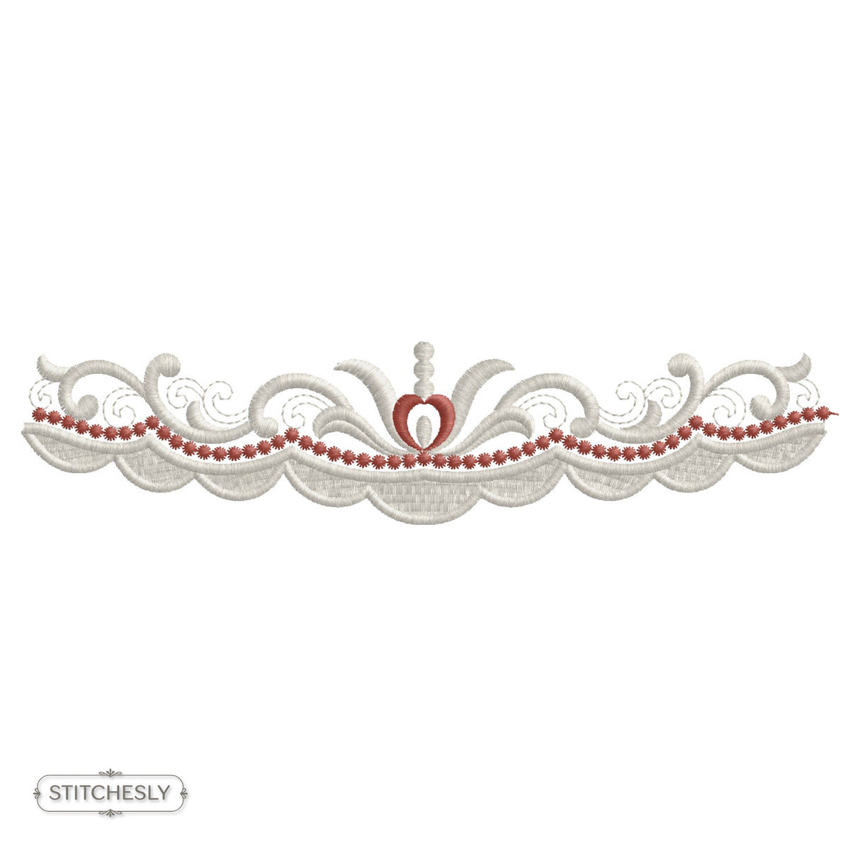 Scalloped Bead Border machine embroidery design preview