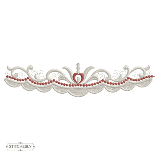 Scalloped Bead Border machine embroidery design preview