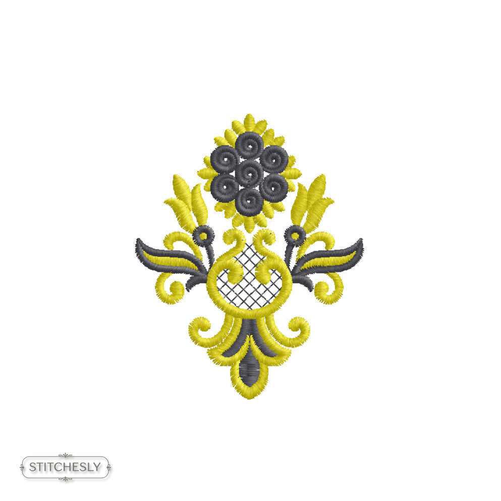 Sunflower Mini Medallion machine embroidery design preview