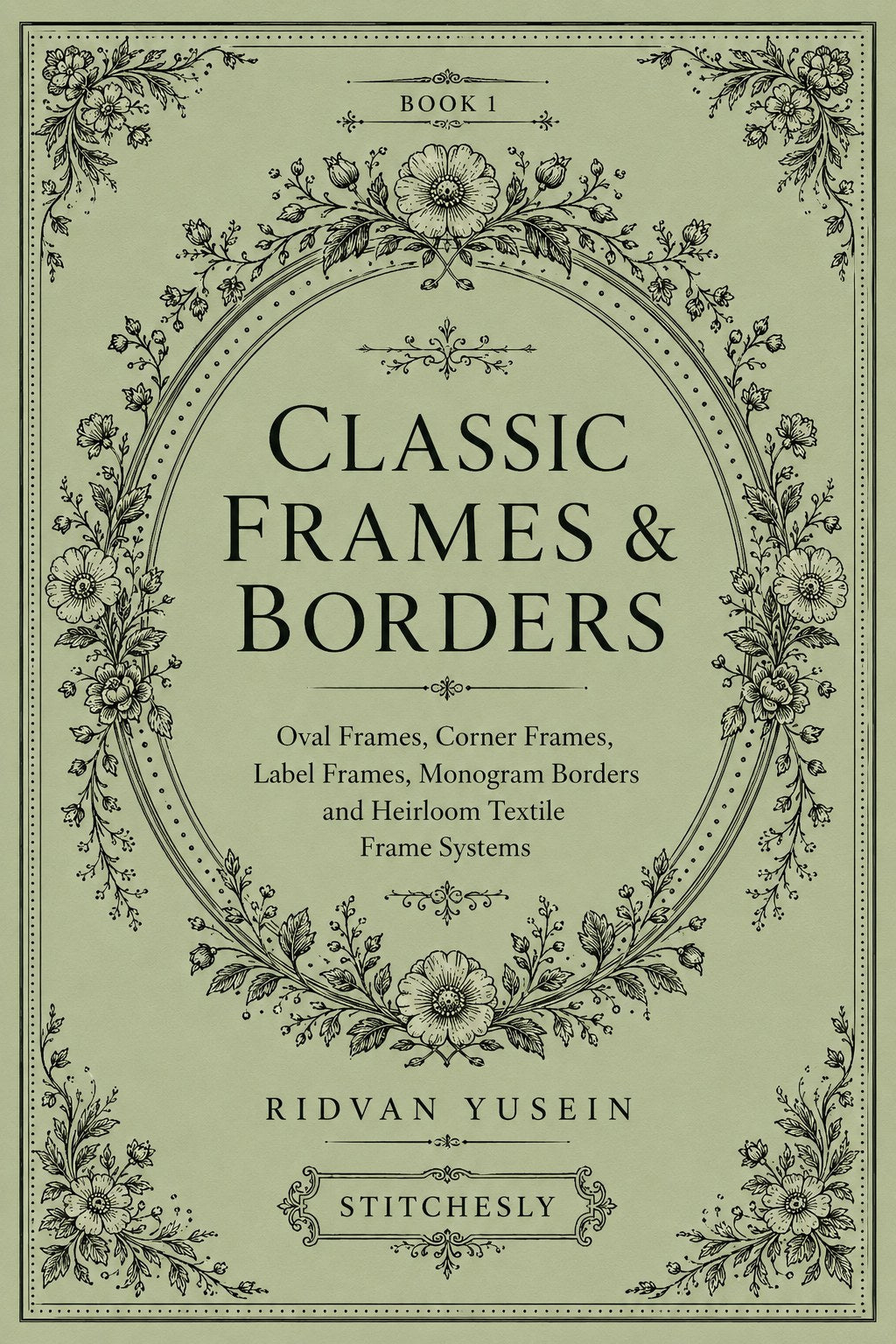 Digital PDF embroidery design bundle cover preview for Ornamental Borders & Baroque Frames Bundle 1, featuring curated embroidery patterns, motif library references and textile… - preview 7