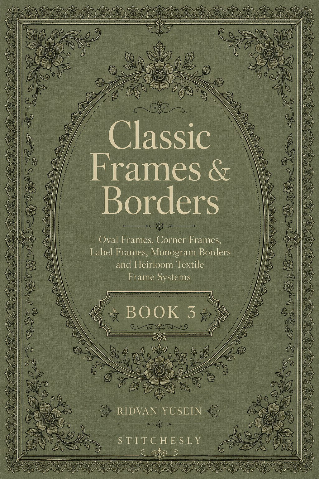 Digital PDF embroidery design bundle cover preview for Ornamental Borders & Baroque Frames Bundle 3, featuring curated embroidery patterns, motif library references and textile… - preview 7
