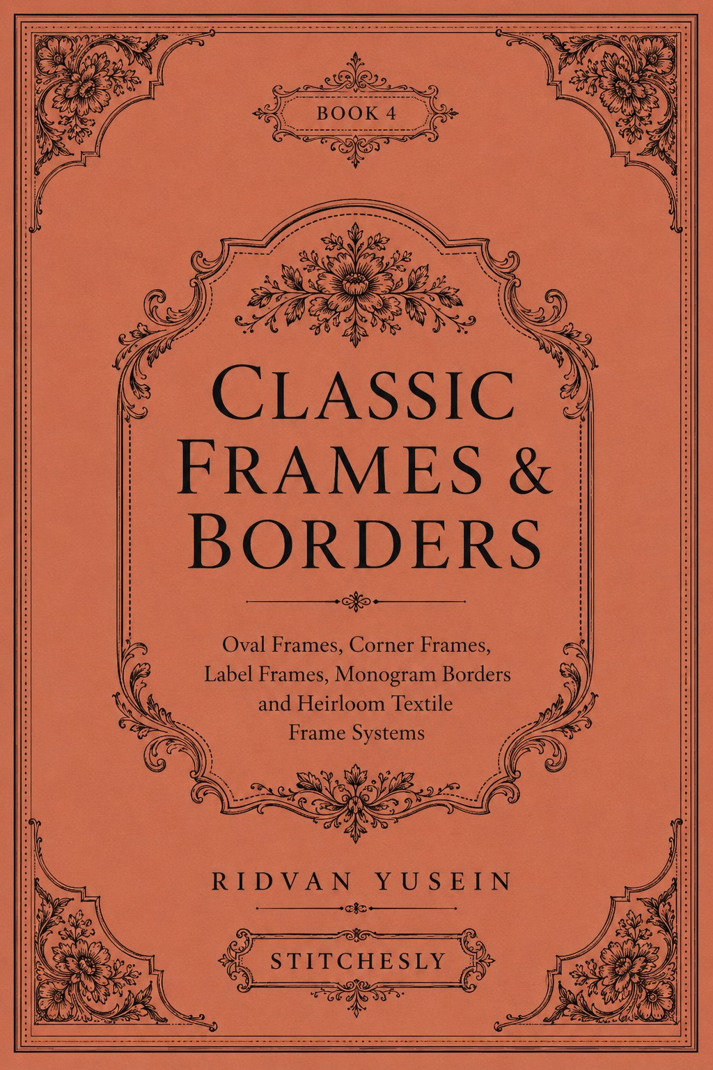 Digital PDF embroidery design bundle cover preview for Ornamental Borders & Baroque Frames Bundle 4, featuring curated embroidery patterns, motif library references and textile… - preview 7