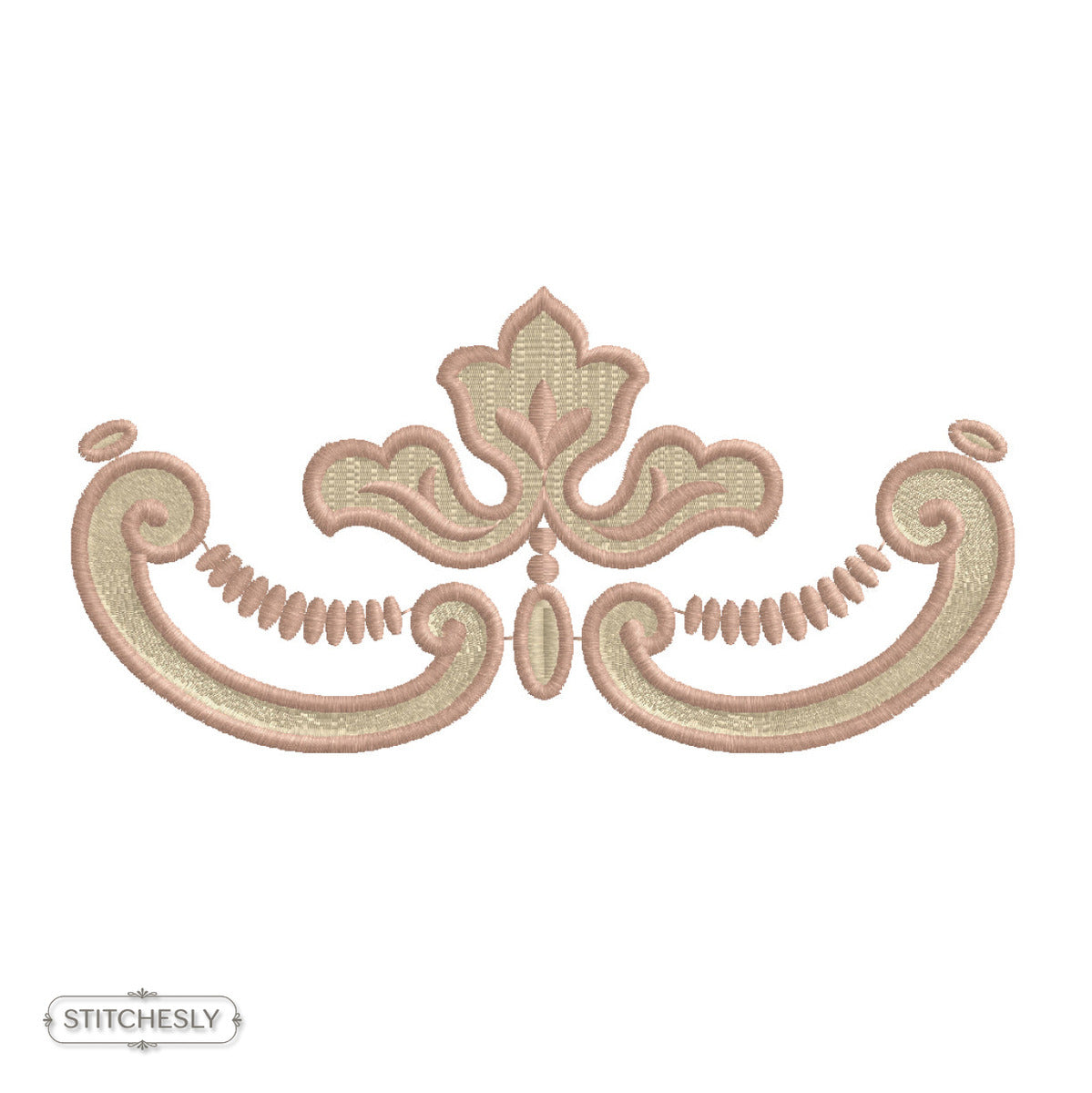 Detail view of Mini Gold Drop Ornament machine embroidery design