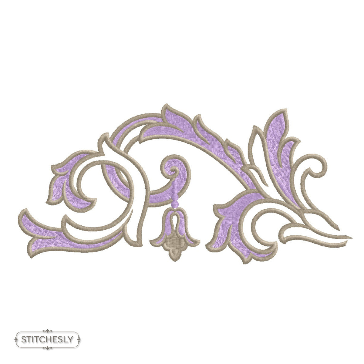 Detail view of Mini Gold Scroll Accent machine embroidery design