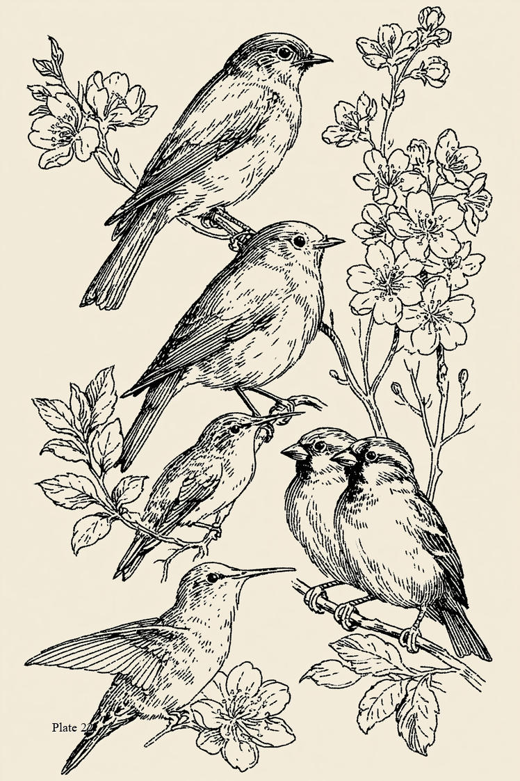 Vogel-Stickerei - Buch 1 | Digitales PDF-Stickdesign-Buch