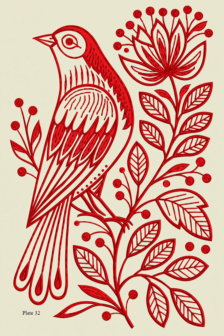 Vogel-Stickerei - Buch 1 | Digitales PDF-Stickdesign-Buch