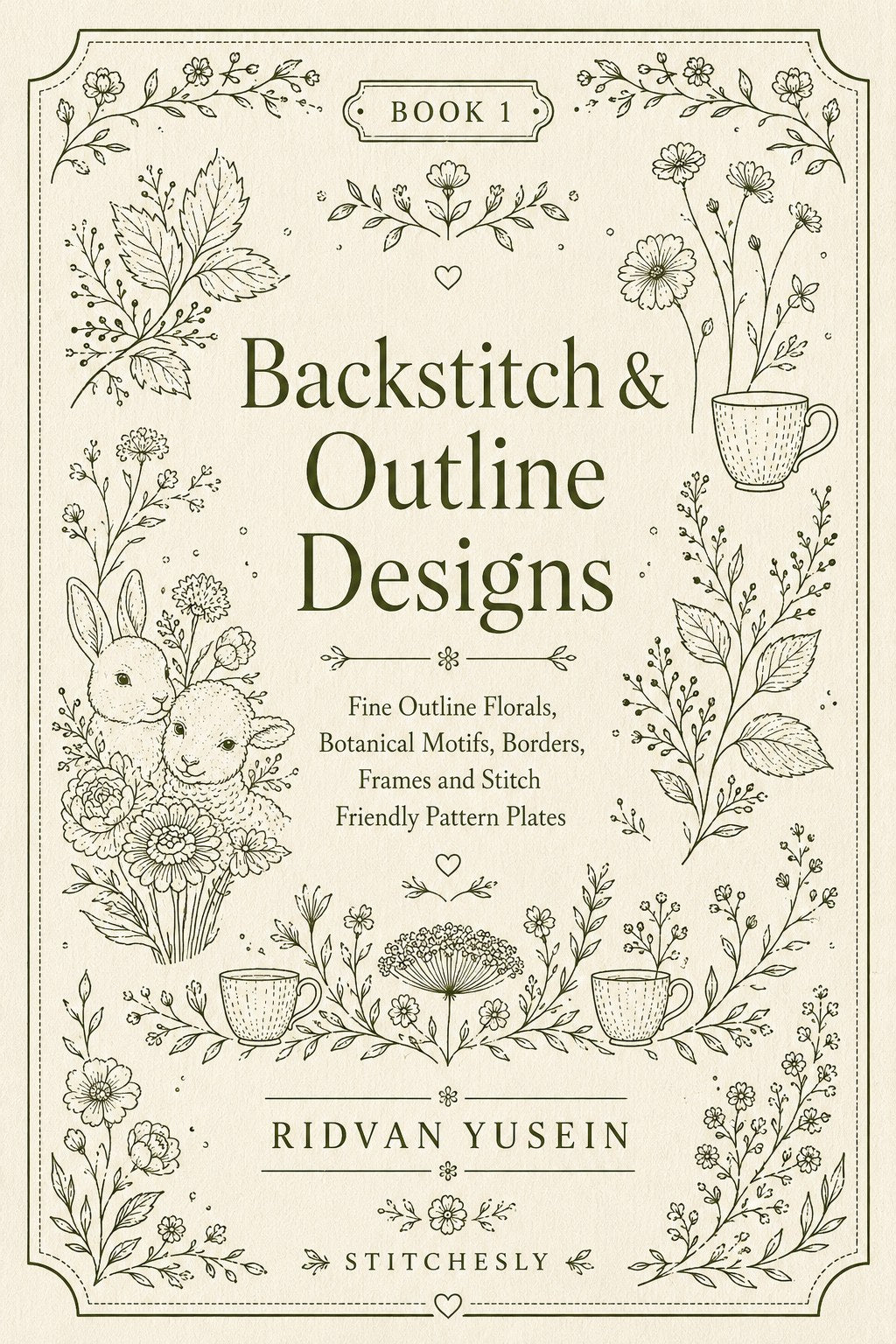Digital PDF embroidery design bundle cover preview for Monochrome Stitch Language Bundle 1, featuring curated embroidery patterns, motif library references and textile design… - preview 5