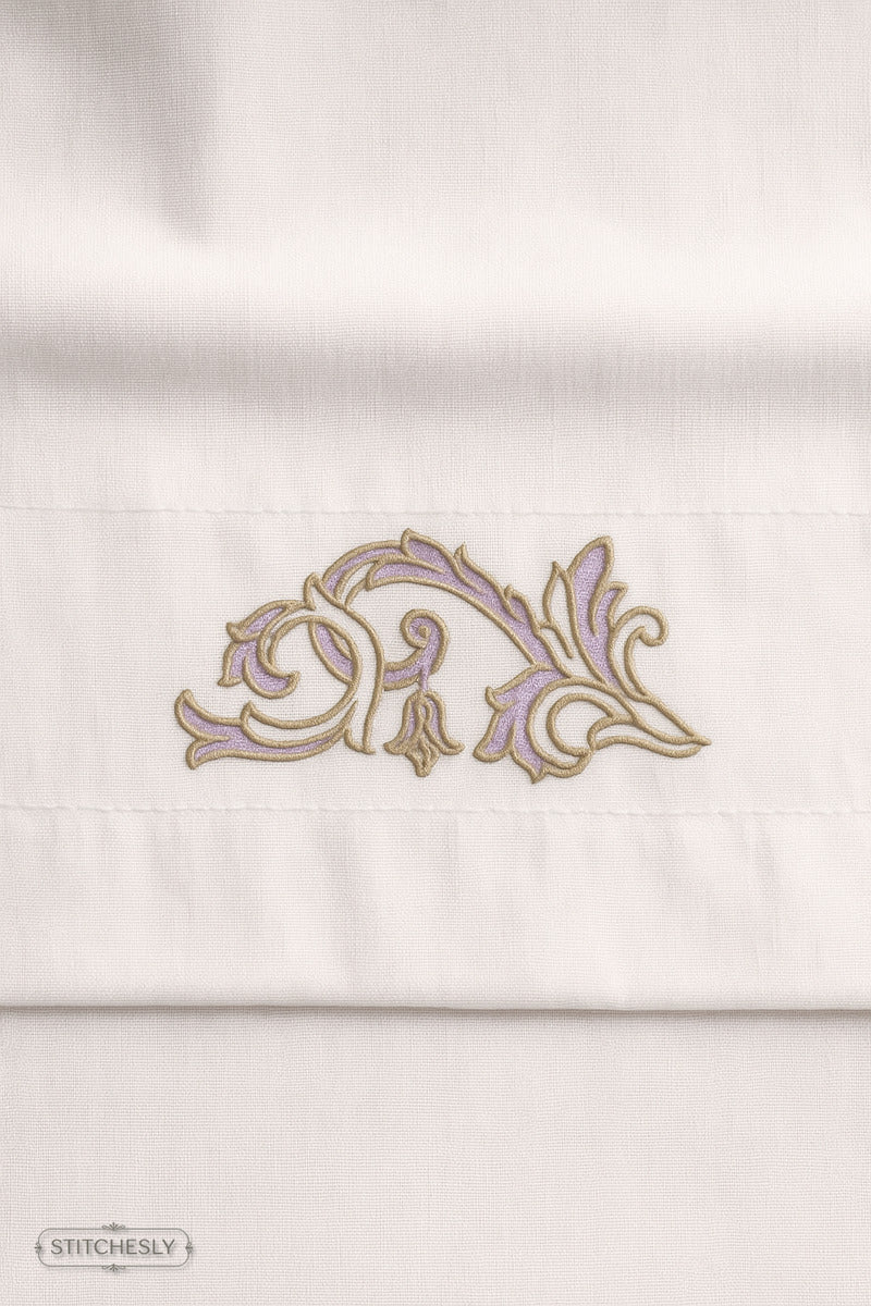 Detail view of Mini Gold Scroll Accent machine embroidery design