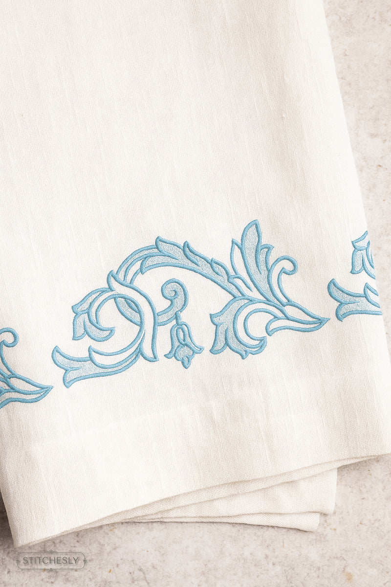 Detail view of Mini Gold Scroll Accent machine embroidery design