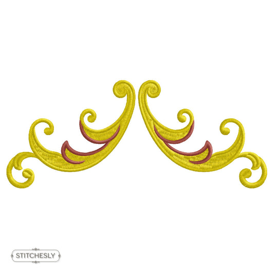 Golden Scroll Border machine embroidery design preview