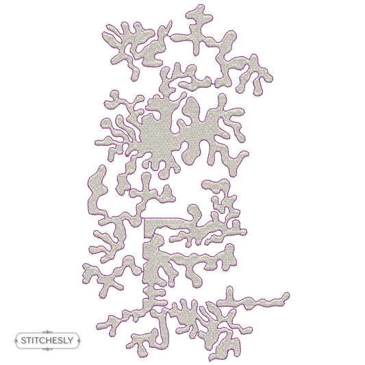 Abstract Coral Fill Pattern machine embroidery design preview