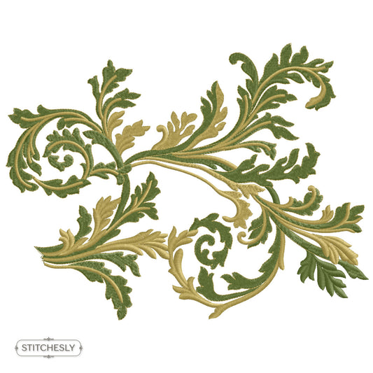 Acanthus Leaf Scroll machine embroidery design preview