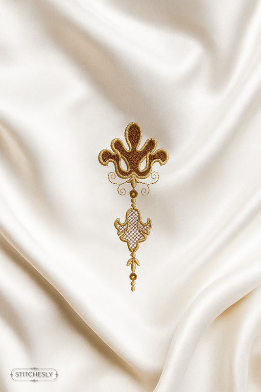 Small Gold Hanging Ornament machine embroidery design preview