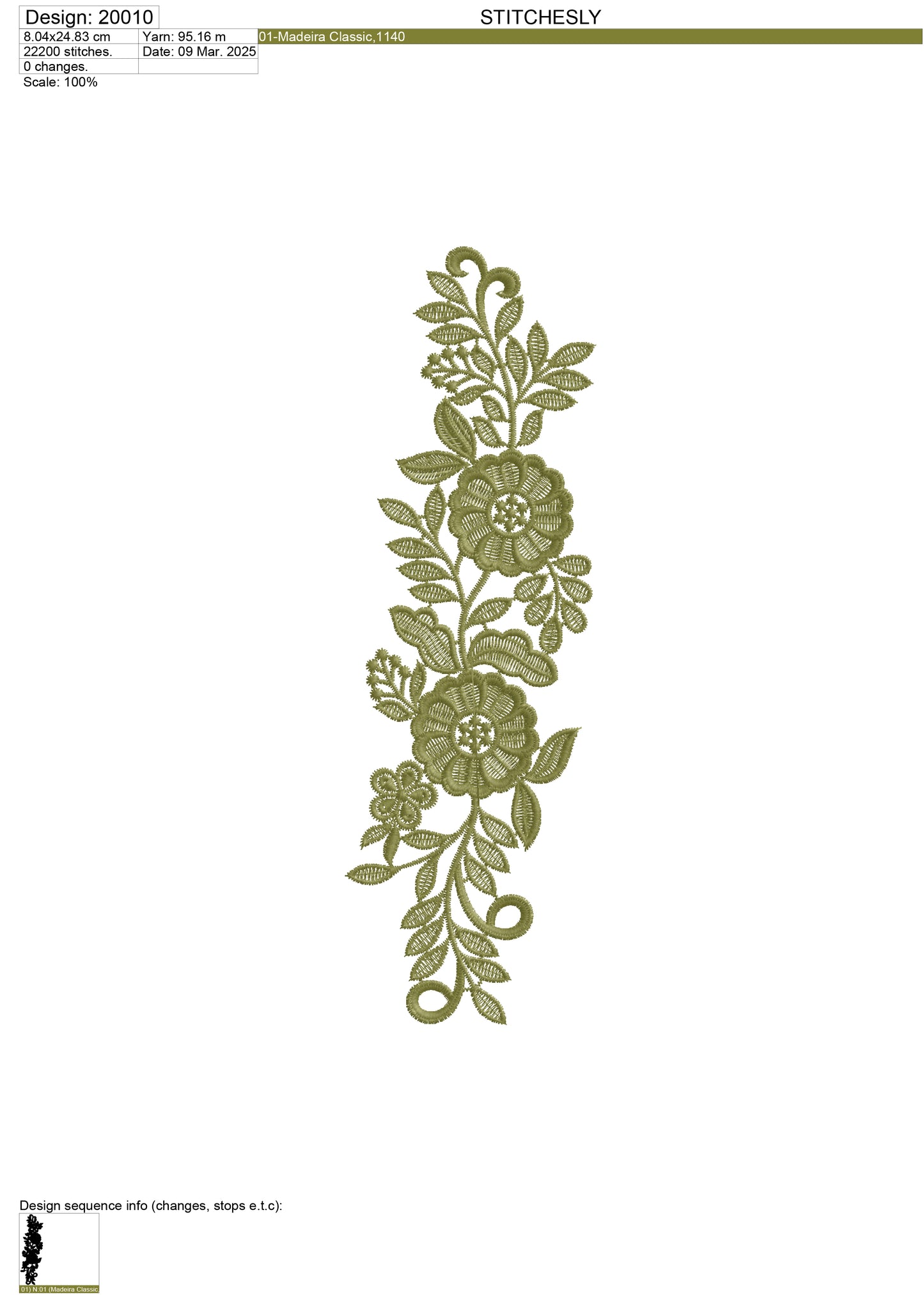 5 Floral Border Machine Embroidery Files Bundle – Single Color Designs