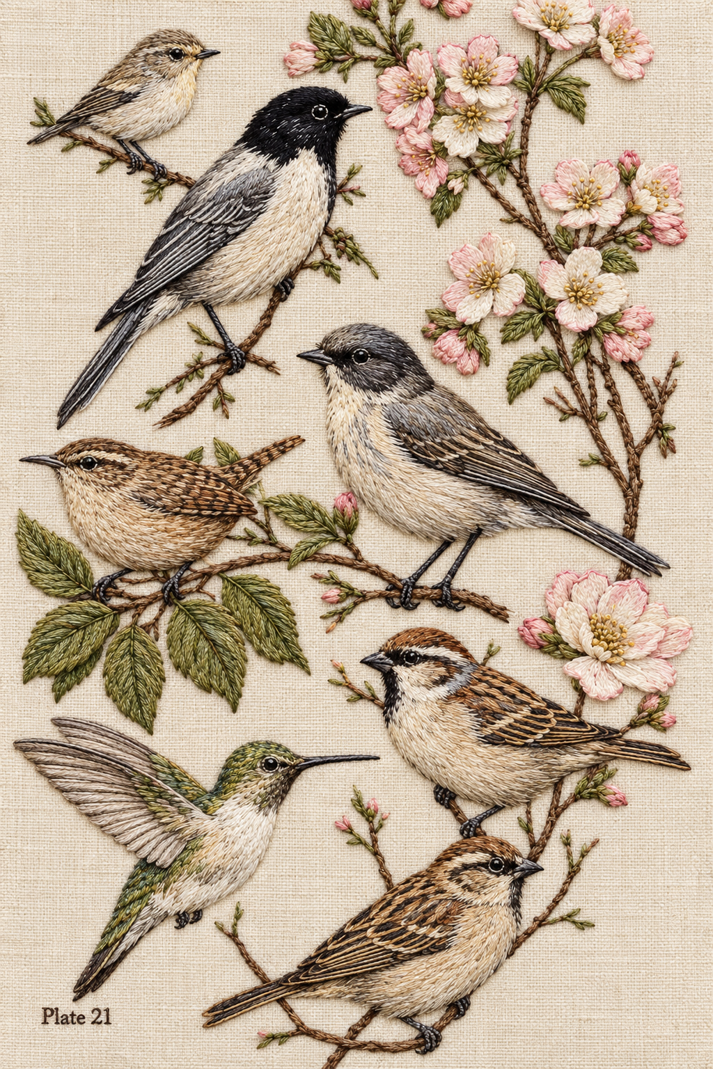 Vogel-Stickerei - Buch 1 | Digitales PDF-Stickdesign-Buch
