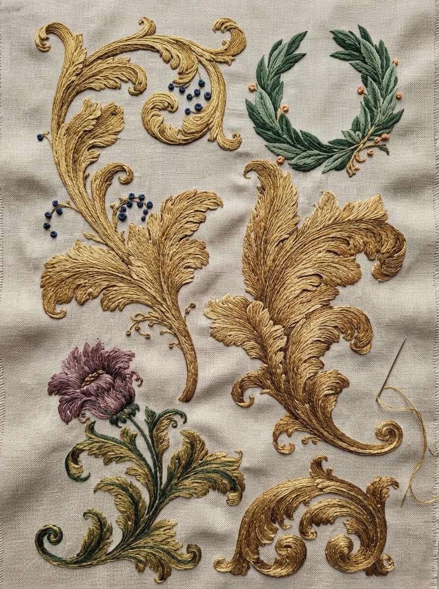Renaissance Hand Embroidery Book 19 Product Book 1 digital PDF embroidery design book - sample plate / motif preview 6