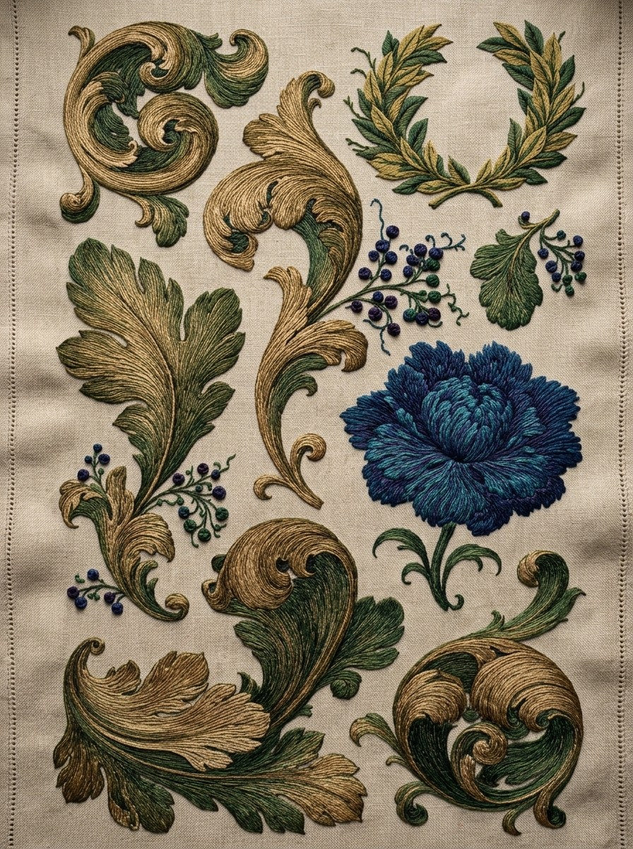 Renaissance Hand Embroidery Book 19 Product Book 2 digital PDF embroidery design book - sample plate / motif preview 7