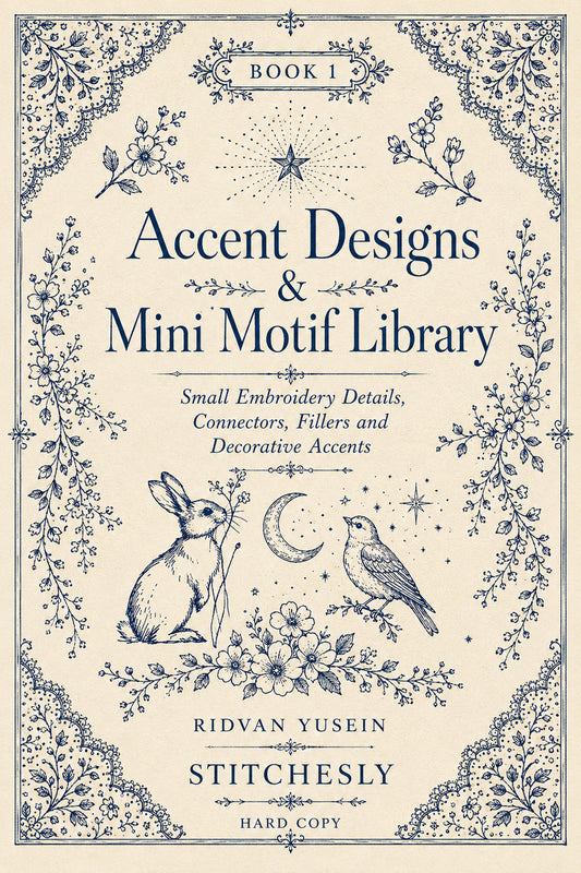 Accent Designs And Mini Motif Library 1 Book from Accent Designs & Mini Motif Library Book 1, a digital embroidery design reference for machine embroidery designs, embroidery patterns and small motif and accent designs.