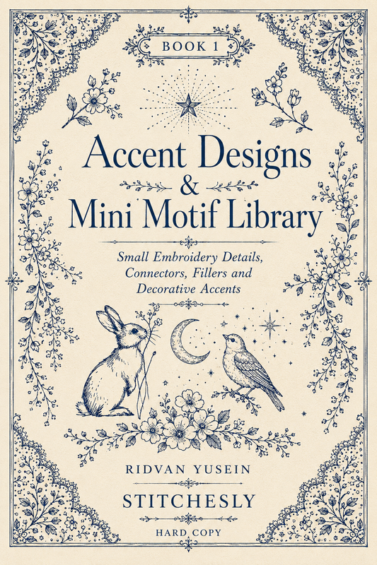 Accent Designs & Mini Motif Library - Book 1 | Digital PDF Embroidery Design Book