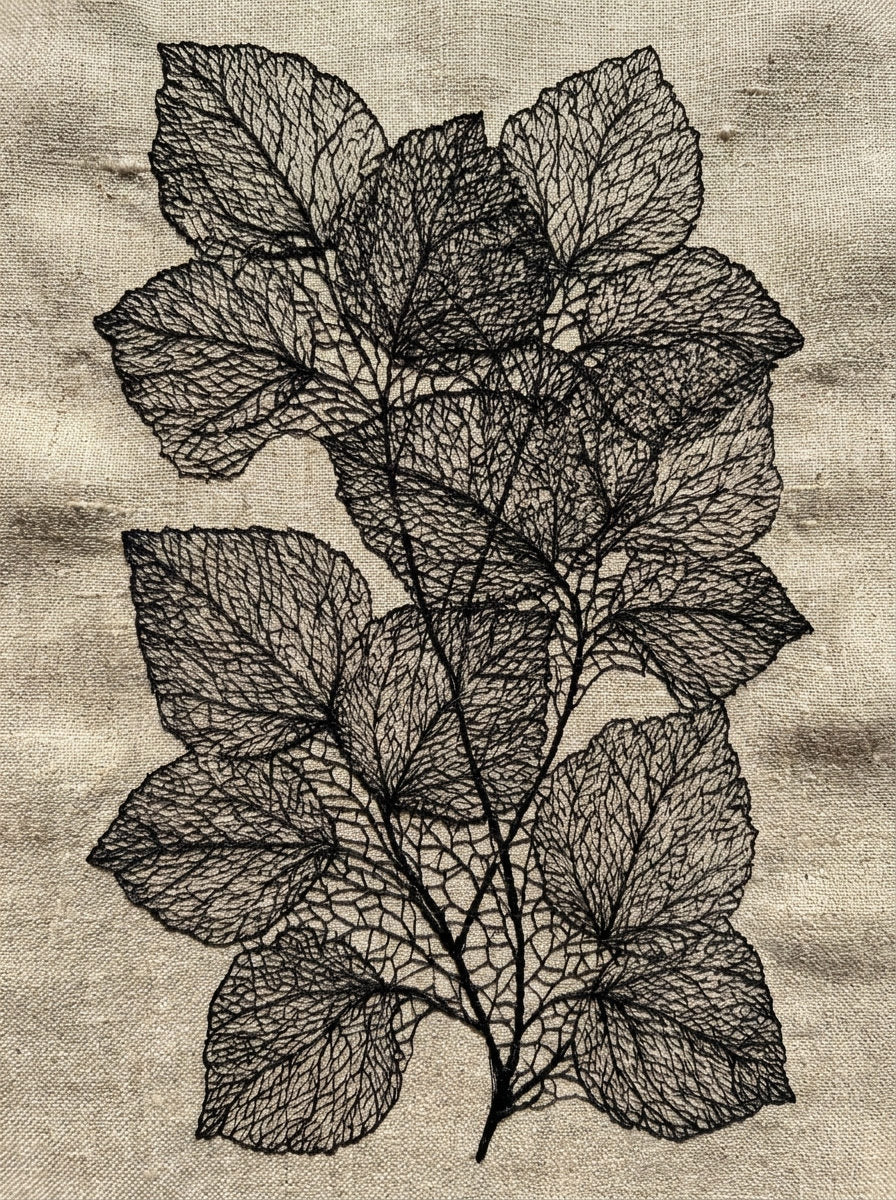 Airy Lace Leaf Cluster from Lace Embroidery & Broderie Designs Book 4, a digital embroidery design reference for machine embroidery designs, embroidery patterns and lace and broderie details.