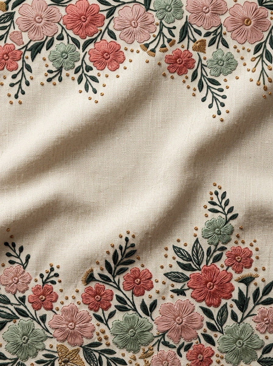 Appliqu Floral Border Appliqu from Appliqué Compatible Designs Book 4, a digital embroidery design reference for machine embroidery designs, embroidery patterns and border and edge embroidery.