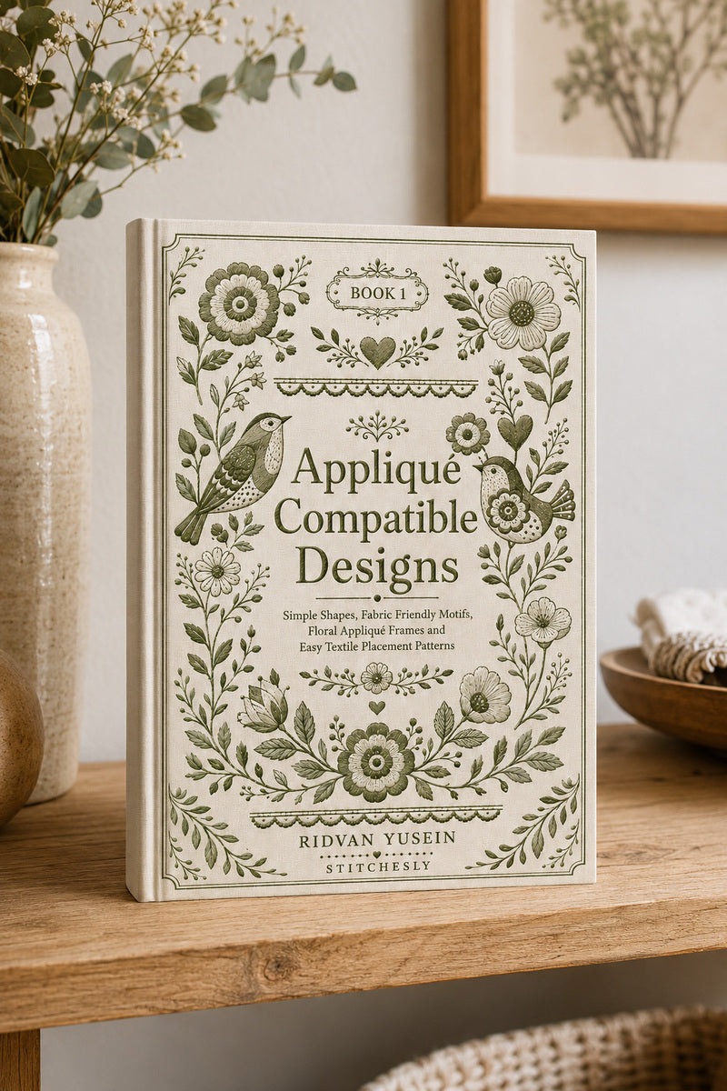 Applique Compatible Designs 1 Book from Appliqué Compatible Designs Book 1, a digital embroidery design reference for machine embroidery designs, embroidery patterns and embroidery design reference.