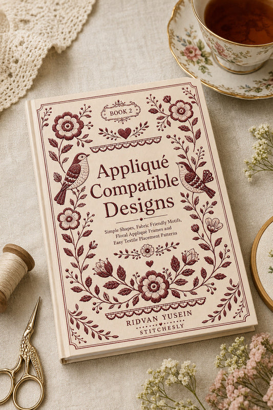 Applique Compatible Designs 2 Book 02 from Appliqué Compatible Designs Book 2, a digital embroidery design reference for machine embroidery designs, embroidery patterns and embroidery design reference.