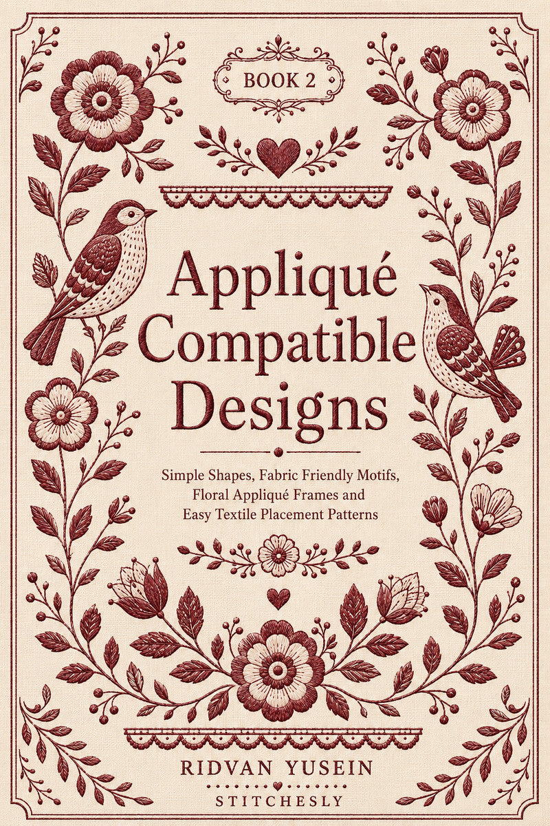 Applique Compatible Designs 2 Book from Appliqué Compatible Designs Book 2, a digital embroidery design reference for machine embroidery designs, embroidery patterns and embroidery design reference.