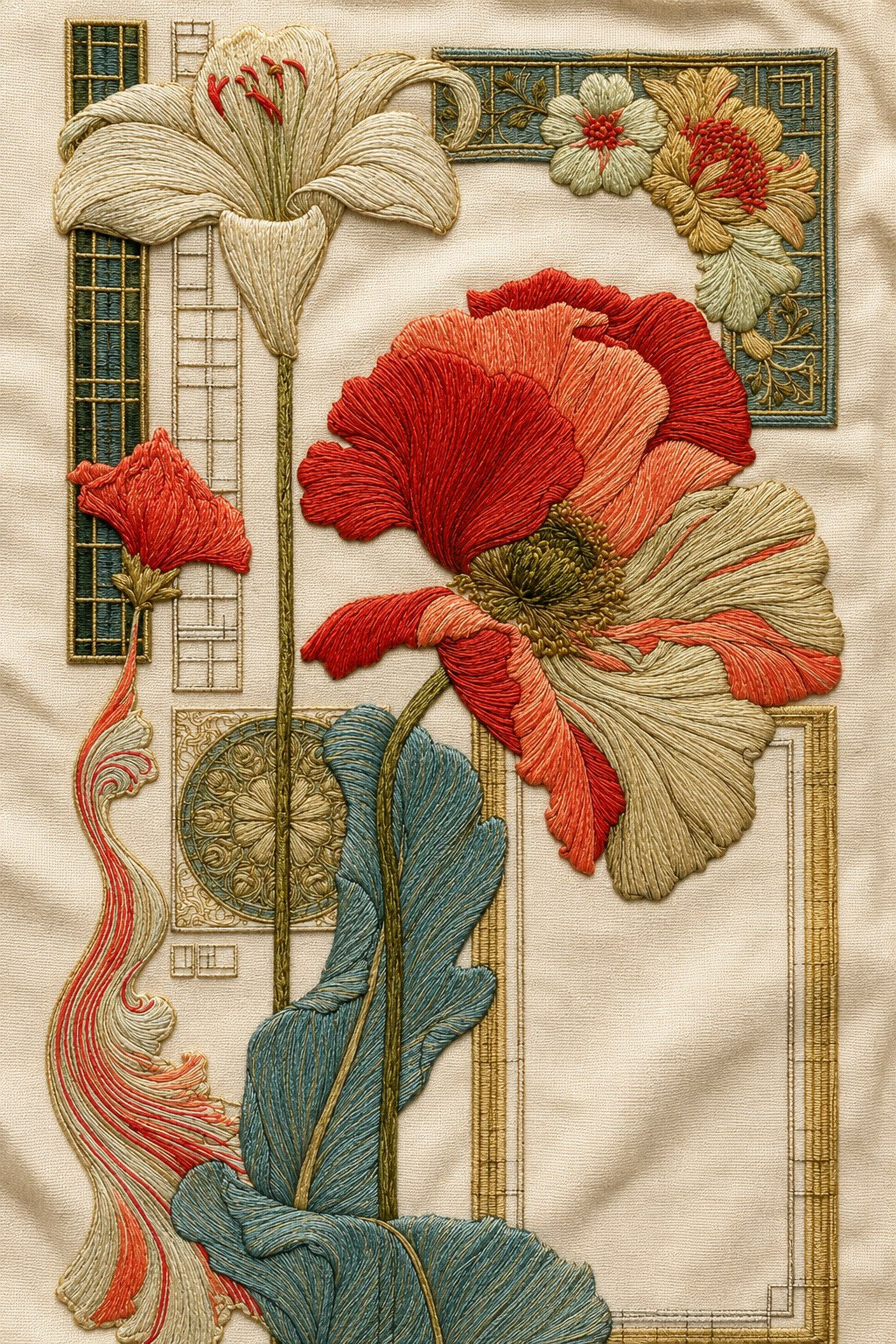 Digital PDF embroidery design bundle cover preview for Botanical Garden Archive Bundle 4, featuring curated embroidery patterns, motif library references and textile design… - preview 14