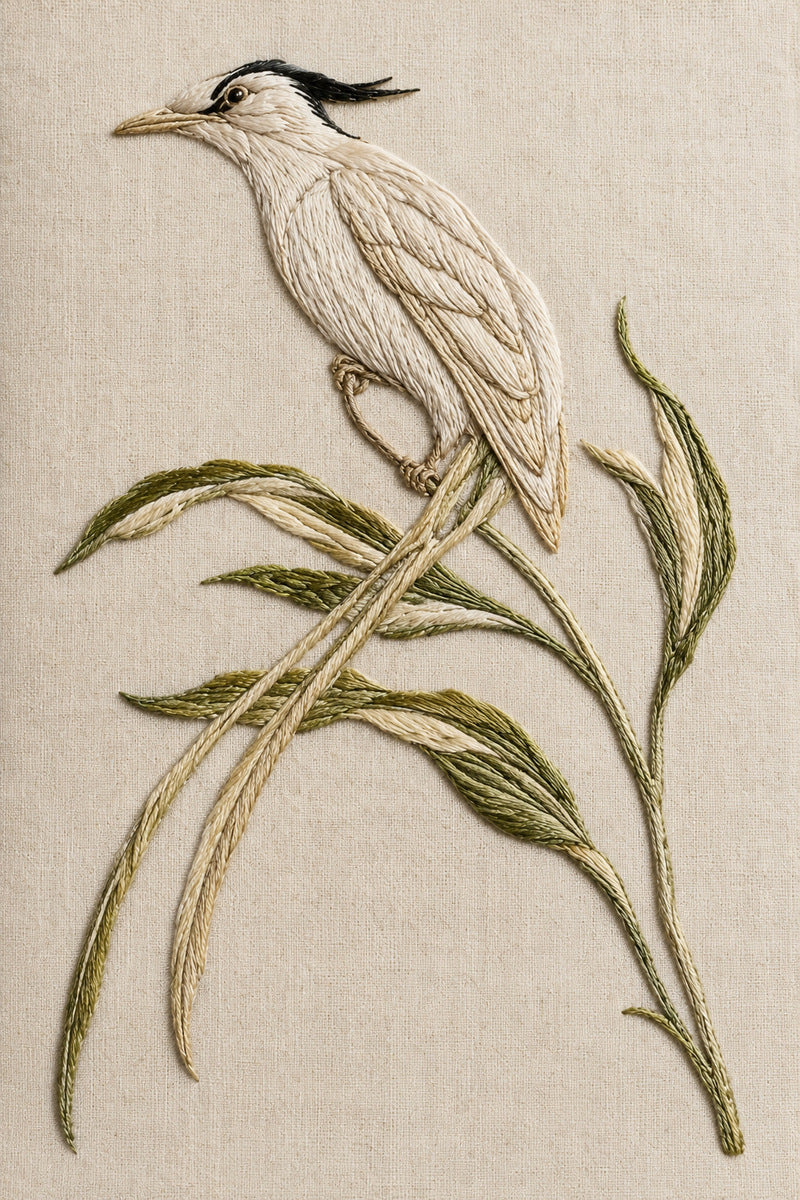 Art Nouveau Bird On Curved from Art Nouveau Needlework Book 1, a digital embroidery design reference for machine embroidery designs, embroidery patterns and embroidery design reference.