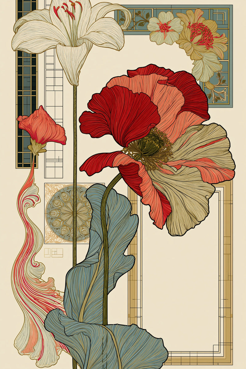 Art Nouveau from Art Nouveau Needlework Book 4, a digital embroidery design reference for machine embroidery designs, embroidery patterns and embroidery design reference.