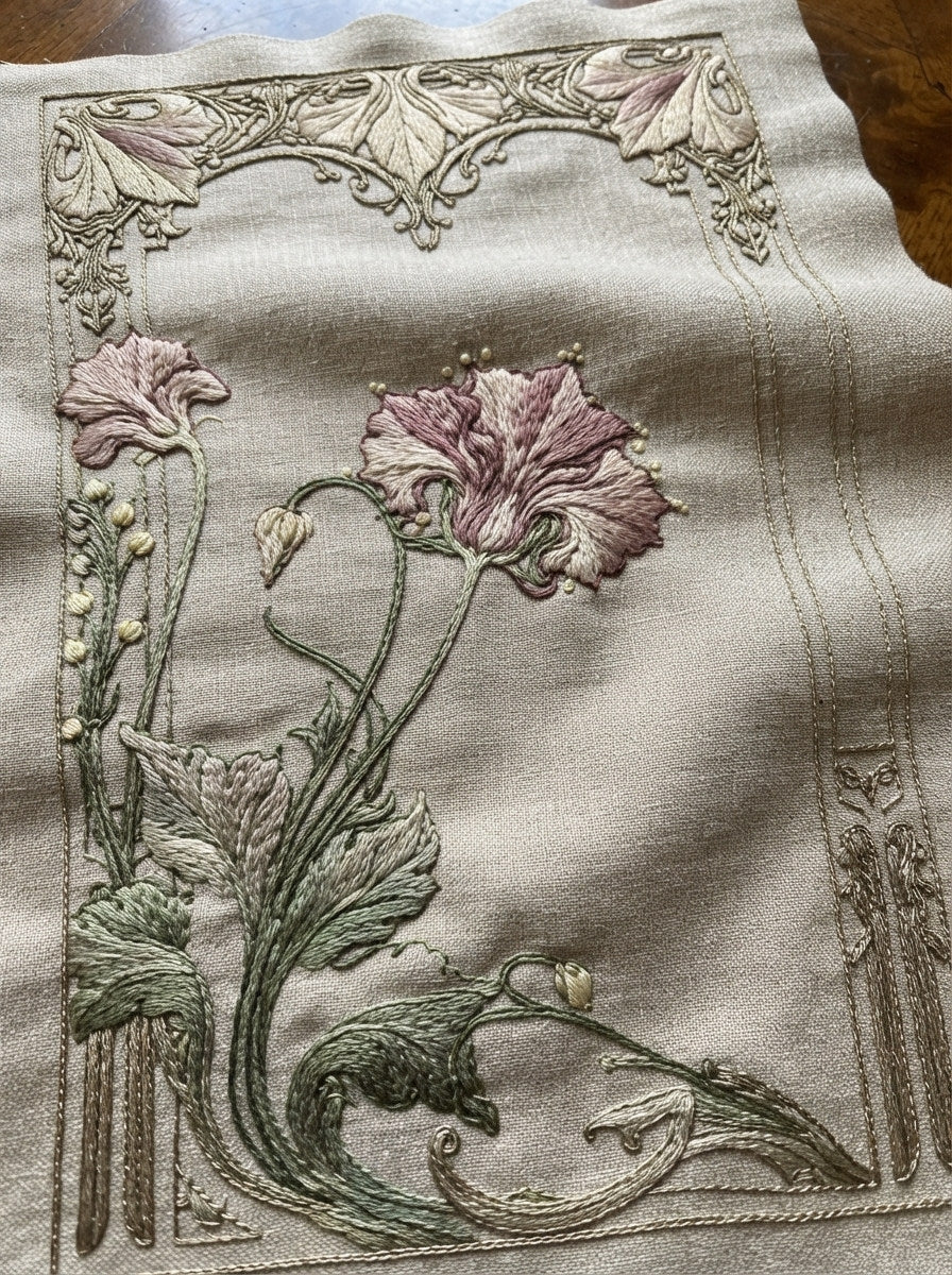 Art Nouveau Border And Frame from Art Nouveau Botanical Embroidery Book 2, a digital embroidery design reference for machine embroidery designs, embroidery patterns and border and edge embroidery.